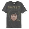 Bruce Lee - Kopf - Amerikanische Klassiker - Grau Uni Kurzarm Komfort Kragen