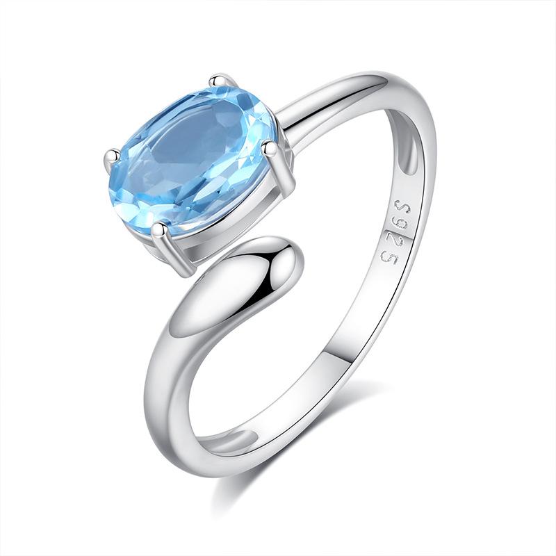 Sterling silver s925 ring women s amethyst opening adjustable design fashionable simple versatile fashion jewelry gift opening adjustable