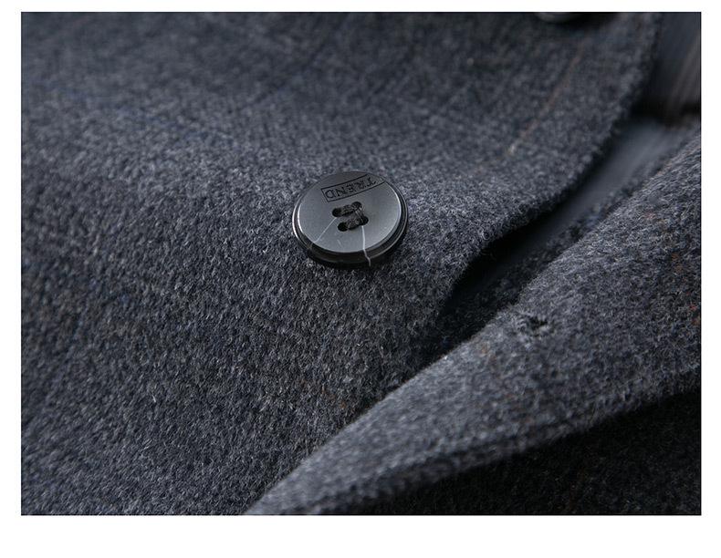 Men's Double-Faced Wool Blend Mid-Length Coat - Business Casual Down Jacket for Middle-Aged Dads