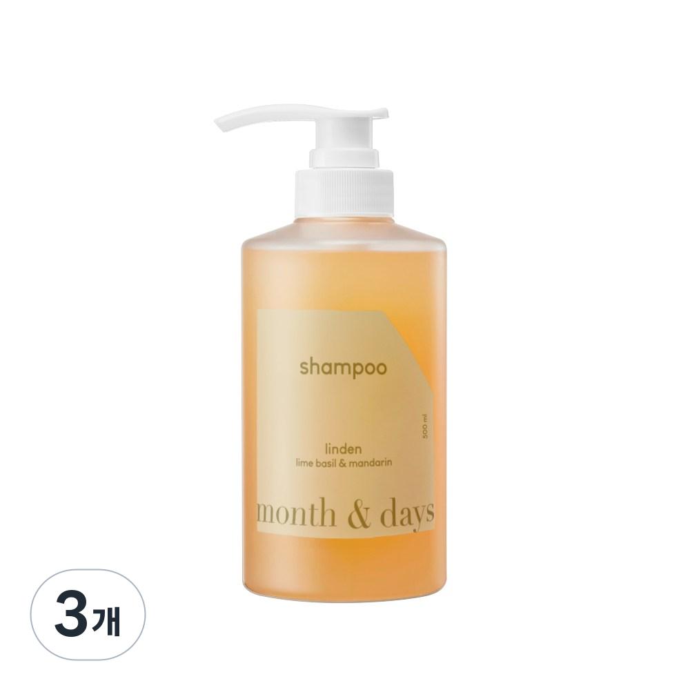 Month & Days Scalp Care Perfume Hair Shampoo Citrus Lime & Basil Scent 3 pcs 500ml