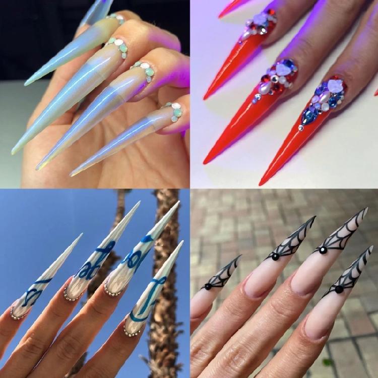 Stiletto Nagelspitze Lange Stiletto Nagelspitze Acryl Nagelspitzen Spitz zulaufende Falschnagelspitze