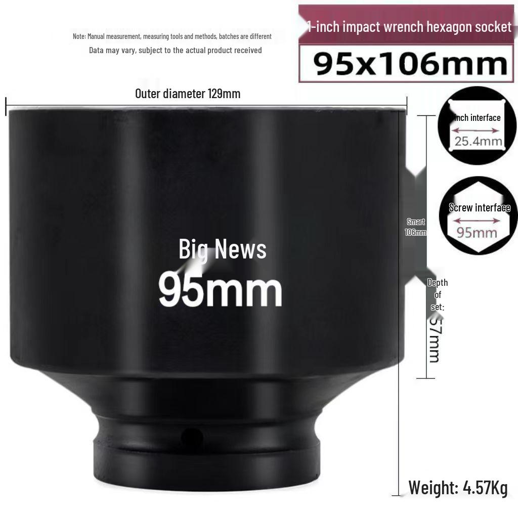 1-Inch Heavy-Duty Air Impact Wrench with Extended Electric Pneumatic Socket for Truck Tires
