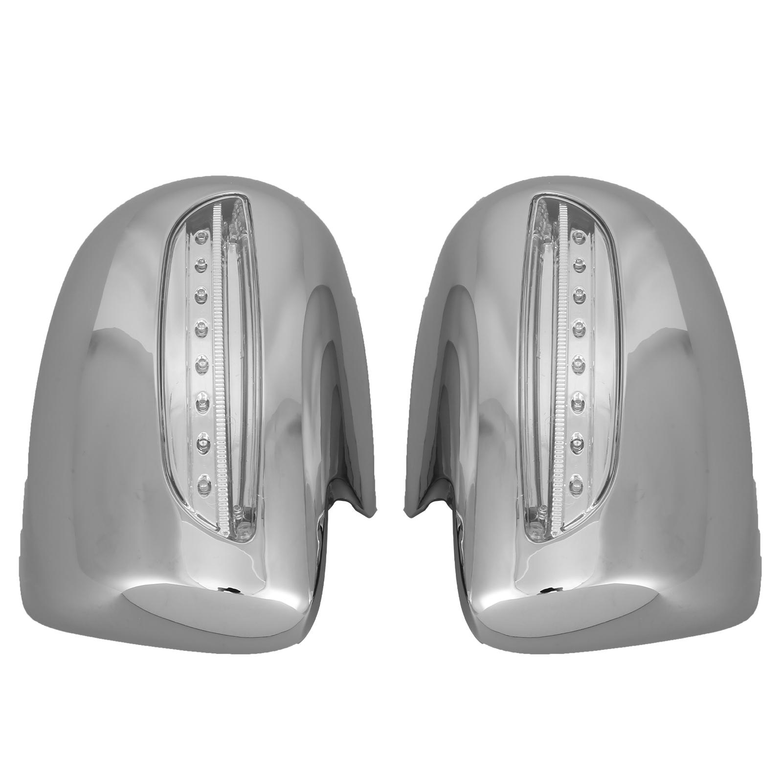 2pcs Door Rearview Mirror Cover Cap Housing with LED Turn Signals DRL Fit for Prius 2003 2008