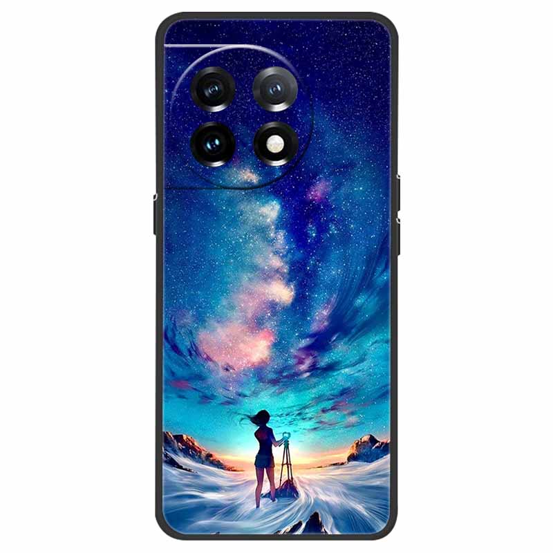 For OnePlus 11 5G Case One Plus 11R Flower Marble Black Bumper Soft TPU Silicone Cover for OnePlus 11 / 11R 5G Phone Cases Capas