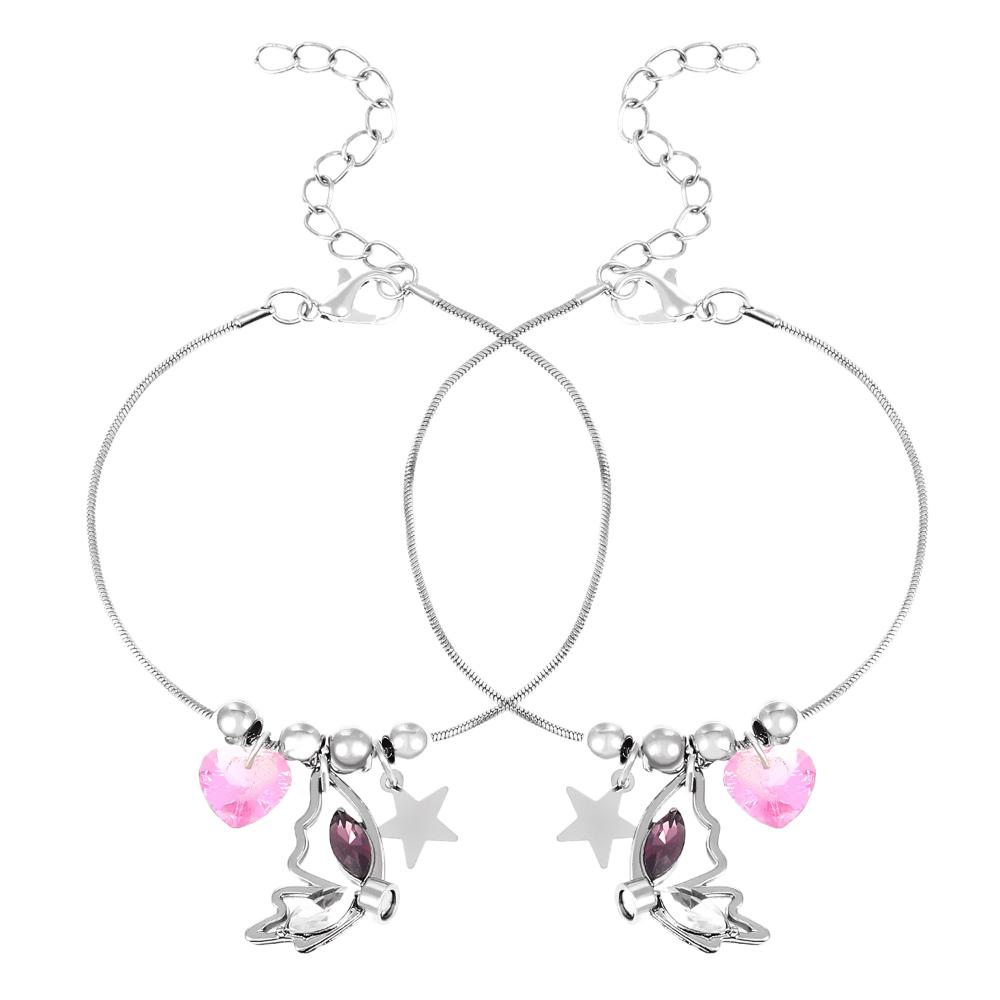 Heart Pendant Best Friend Necklace Ins Butterfly Bracelet Set Butterfly Magnetic Necklace  Gift