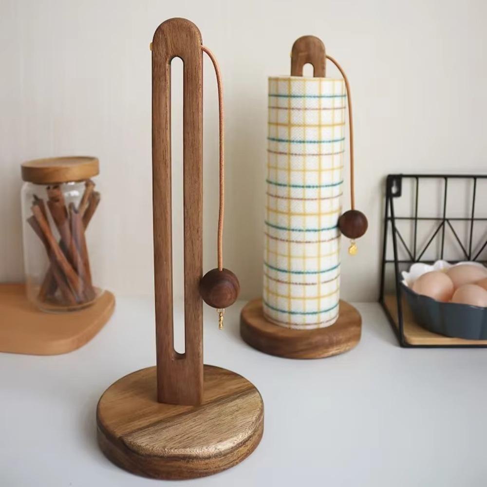 No Punch Kitchen Paper Storage Rack Solid Wood Lazy Rag Storage Rack  Kitchen Accessories