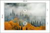Photomural Fog Over Autumn Forest Self-Adhesive Mural 254x184