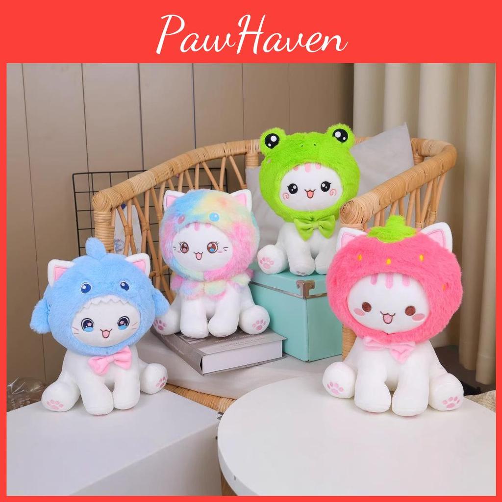 Shark Frog Strawberry Octopus Sitting Cat Plush Toy Stuffed Birthday Kid Gift