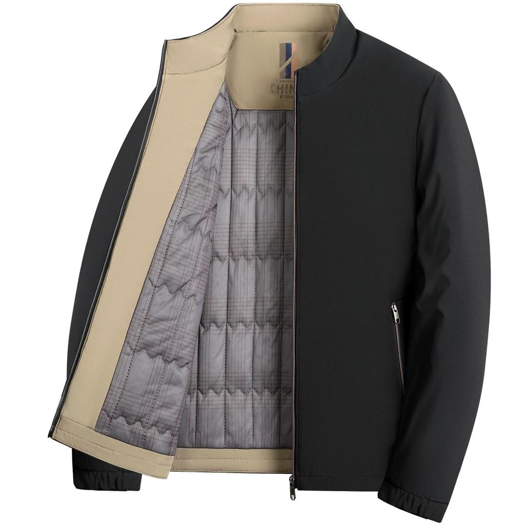 Men's Plus Velvet Thick Cotton Jacket for Autumn/Winter – Middle-aged & Elderly