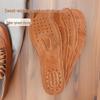 Genuine Leather Odor-Proof Breathable Pigskin Insoles for Men & Women - Sweat-Absorbing Perforated Sports Shoe Inserts