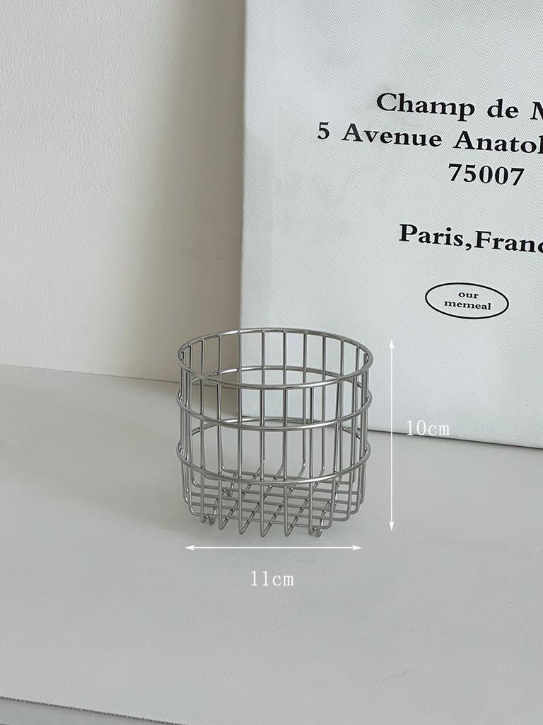 Iron Cosmetic Organizer Makeup Storage Box Luxury Desktop Small Sundries Storage Bucket Office Workstation Pen Holder Organizer