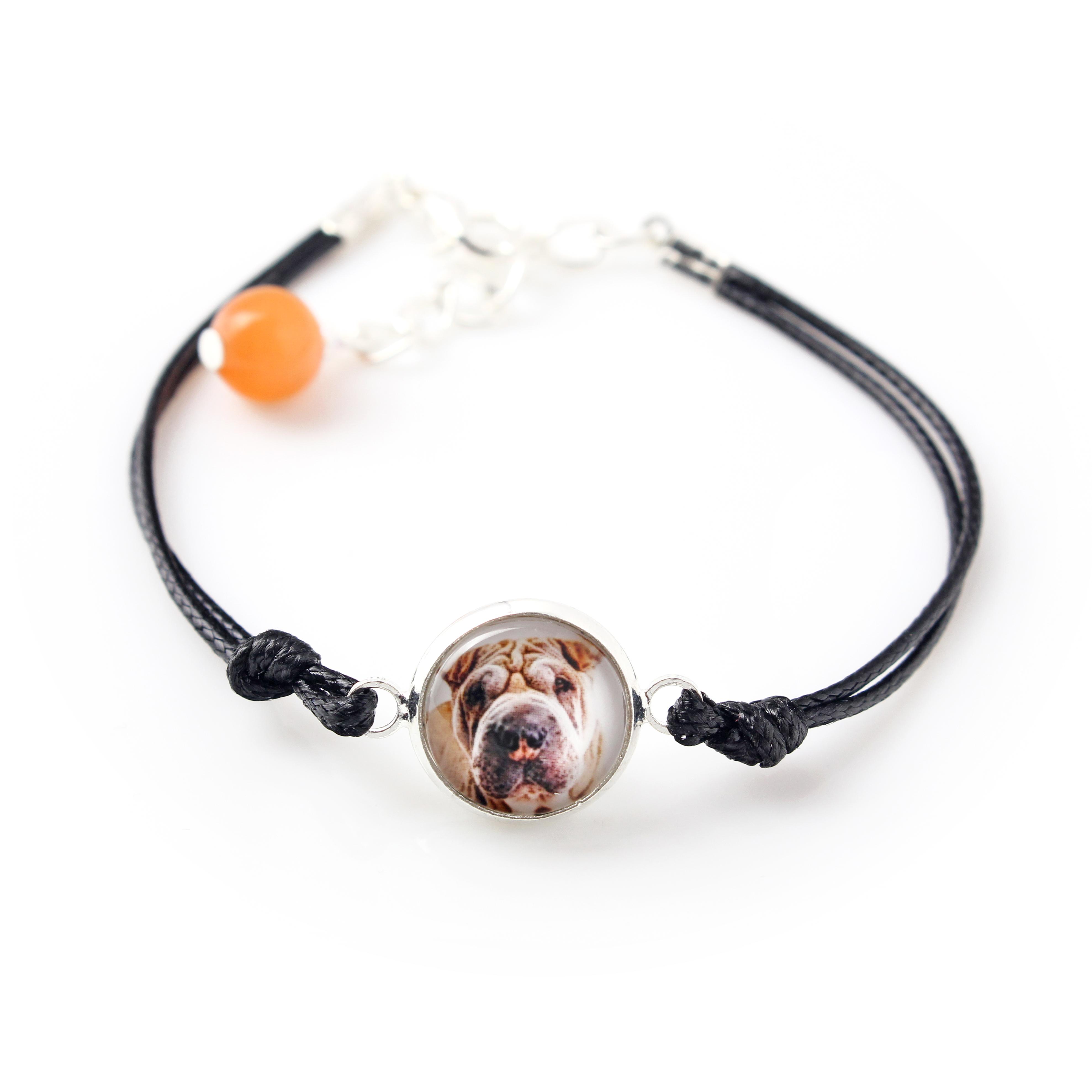 

Shar Pei - bracelet with your photo handmade, unique jewelry from the Art-Dog brand срібний