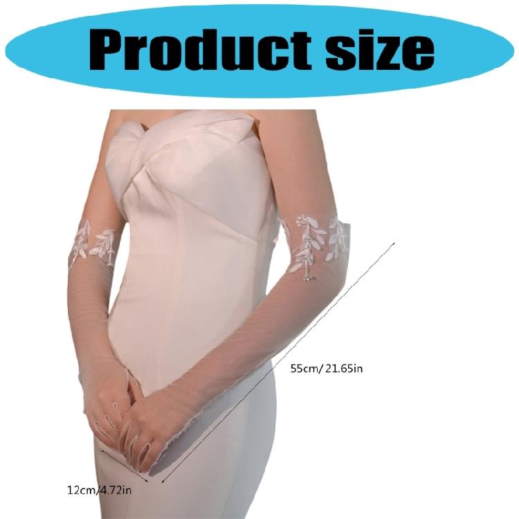 Elegant Full Finger Gloves Lace Unique Outfits Long Gloves for Flapper Bride Wedding Dancing Accessories