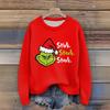Women's Christmas Print Cardigan Long Sleeve Round Neck Knit Top