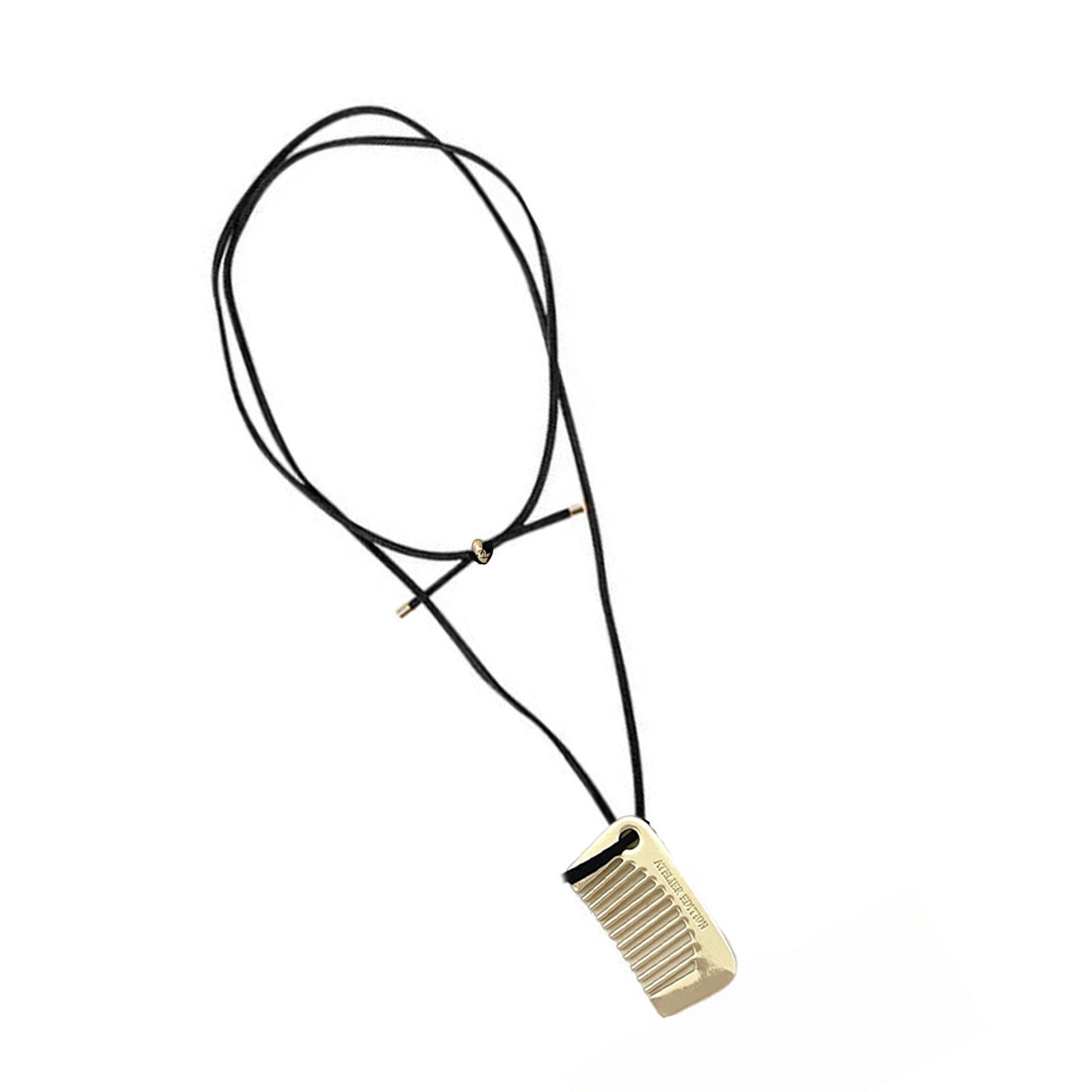 

Бархатная лента, цепочка на шею, расческа для волос, подвеска, ожерелье, регулируемая длина, цепочка на ключицу, портативная женская бижутерия для ухода за волосами