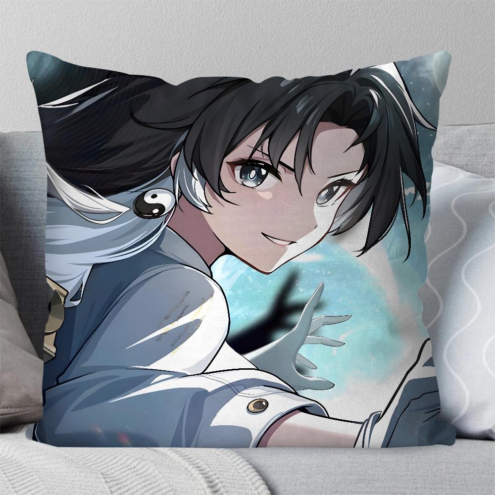 Jianxin Anime Game W-Wuthering Waves Pillow Case Square Pillow Bedroom Sofa Leisure ComfortCar Living Room Home Decoration 40X40