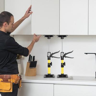 2 Stück Schrankheber Handstützstange Teleskop-Stahlstange Verstellbare Schnellstützstange DIY-Installationshelfer