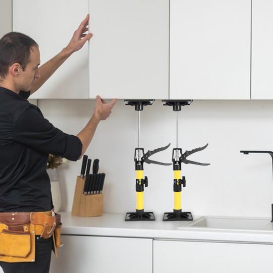 2Pcs Cabinet Jacks Hand Support Rod Telescopic Steel Pole Adjustable Quick Support Rod DIY Installation Helper