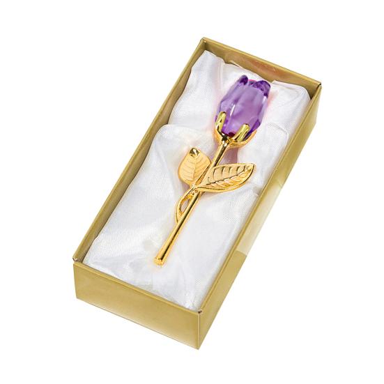 Clear Rose in Gift Box Artistic Flower Sculpture for Valentine's Day Elegant Home Office Decor And Romantic Gift