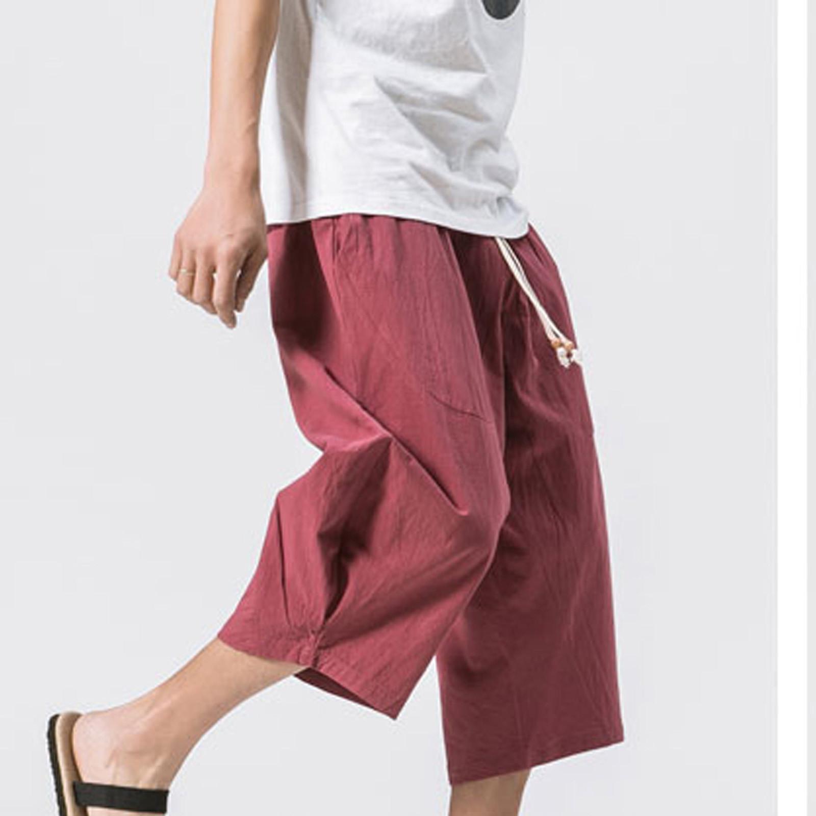 Мужские ленивые свободные хлопковые брюки Харлан из конопли с эластичной резинкой — фото 8