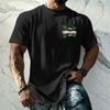 Men's Vintage Texture Print Short Sleeve T Shirt Loose Fit Casual Summer Daily Top Crew Neck Lightweight Breathable Fabric