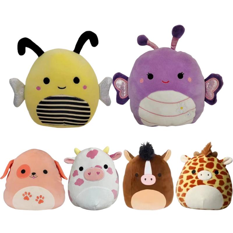 Toy Stuffed Squishmallow Cow Bee Dog Plush Doll Animal Pillow Home Gifts Decor