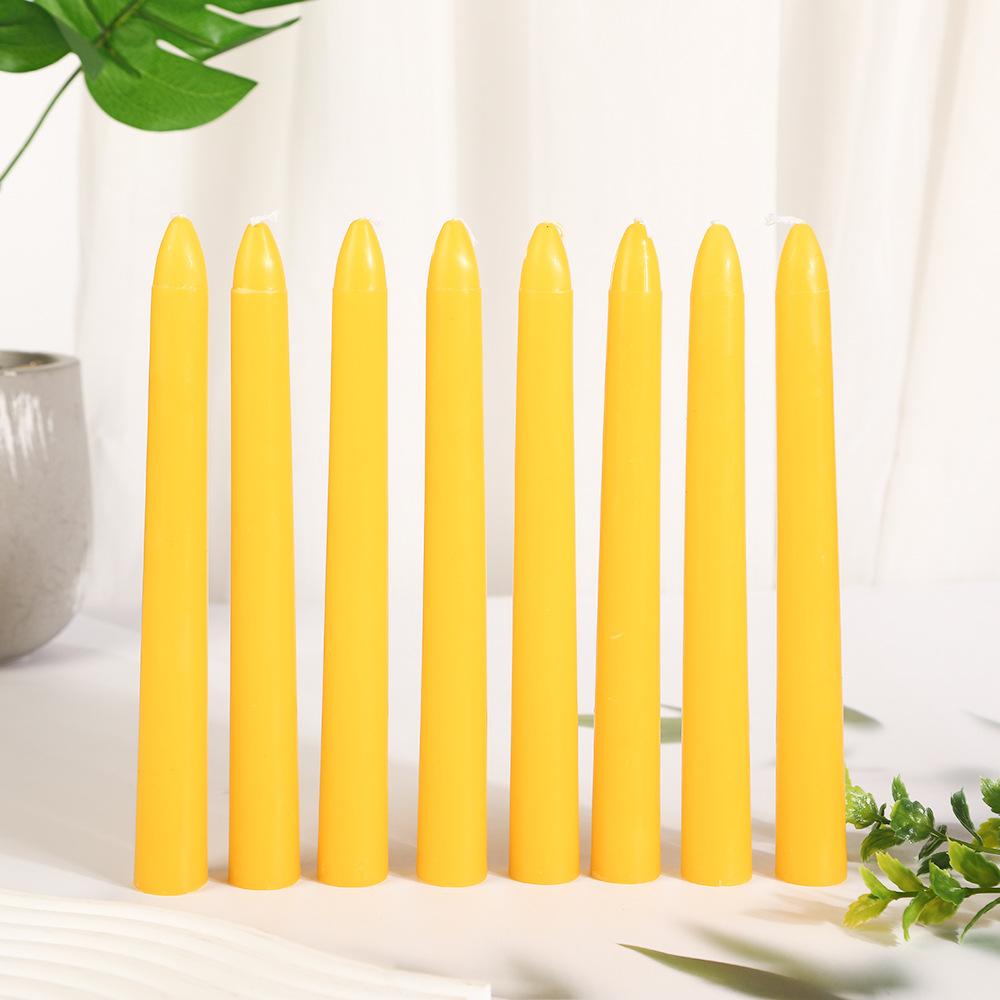 Handmade Yellow Beeswax Cone Pole Long Pole Candle Home Non-romantic Wedding Candlestick Pole Wax