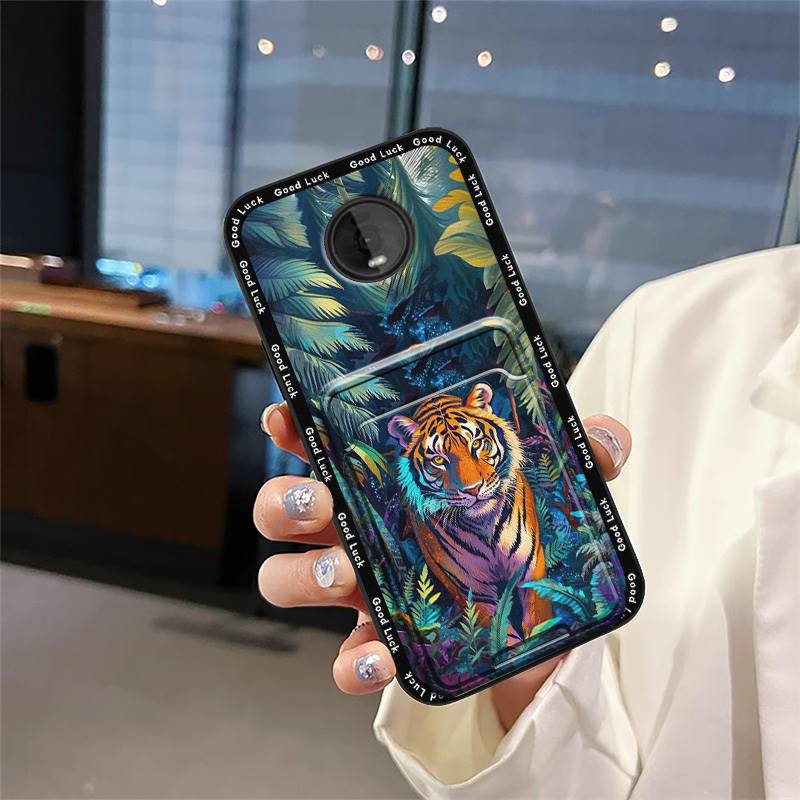 Silicone Fashion Design Phone Case For MOTO Z4 Play Full Wrap Shockproof Cute Card Slot TPU Soft Case Cartoon Back Cover