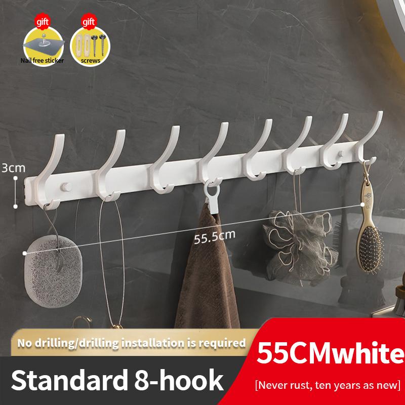 YUNJIEYA Black/White/Gun Grey Door Hooks Clothes Hanger Storage Bedroom Clothes Hook Wall Hanging Kitchen Bathroom Accessories