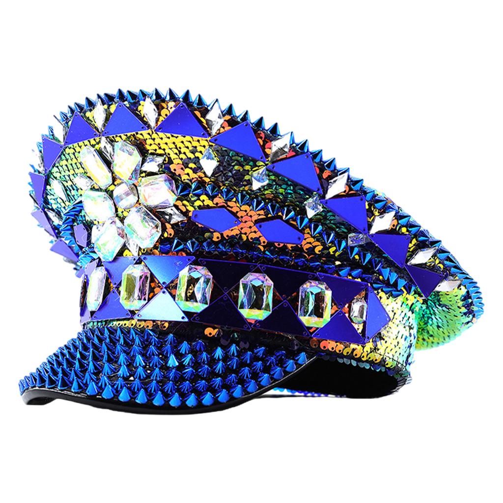 Durability Unisex Hat Sparkling Rhinestones Rivet Militaries Hat Comfortable Hat for Travel Photography Enthusiasts