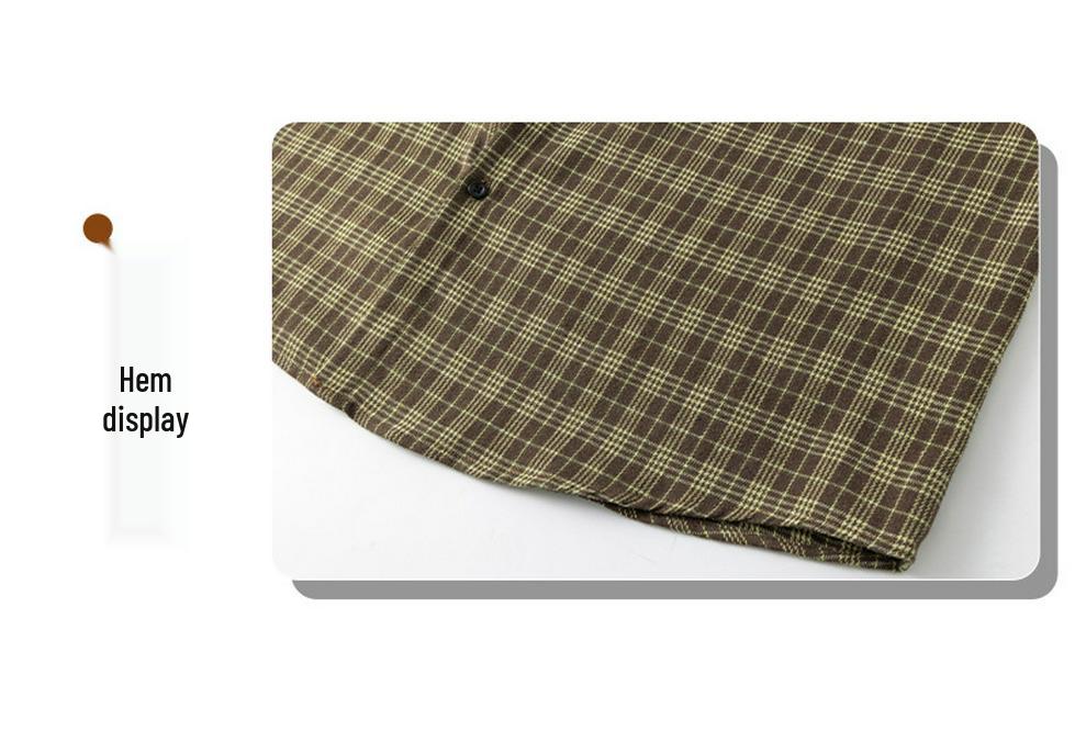 2026 Men's Retro Plaid Long-Sleeved Shirt - Casual Loose Fit for Spring & Autumn