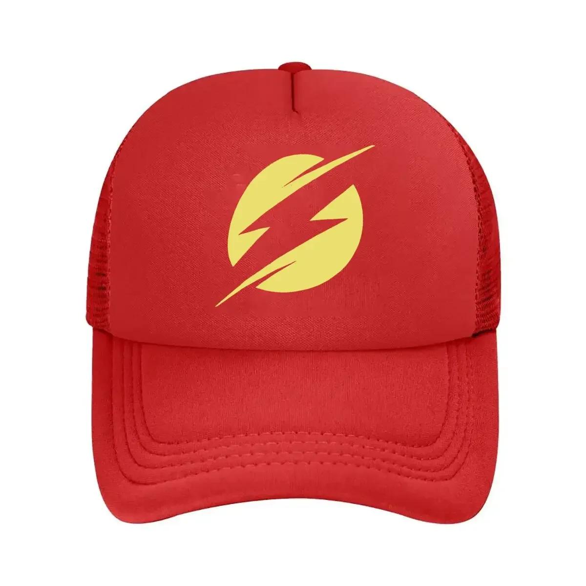Yellow Bolt Sports Team Art Design Mesh Baseball Cap One Size