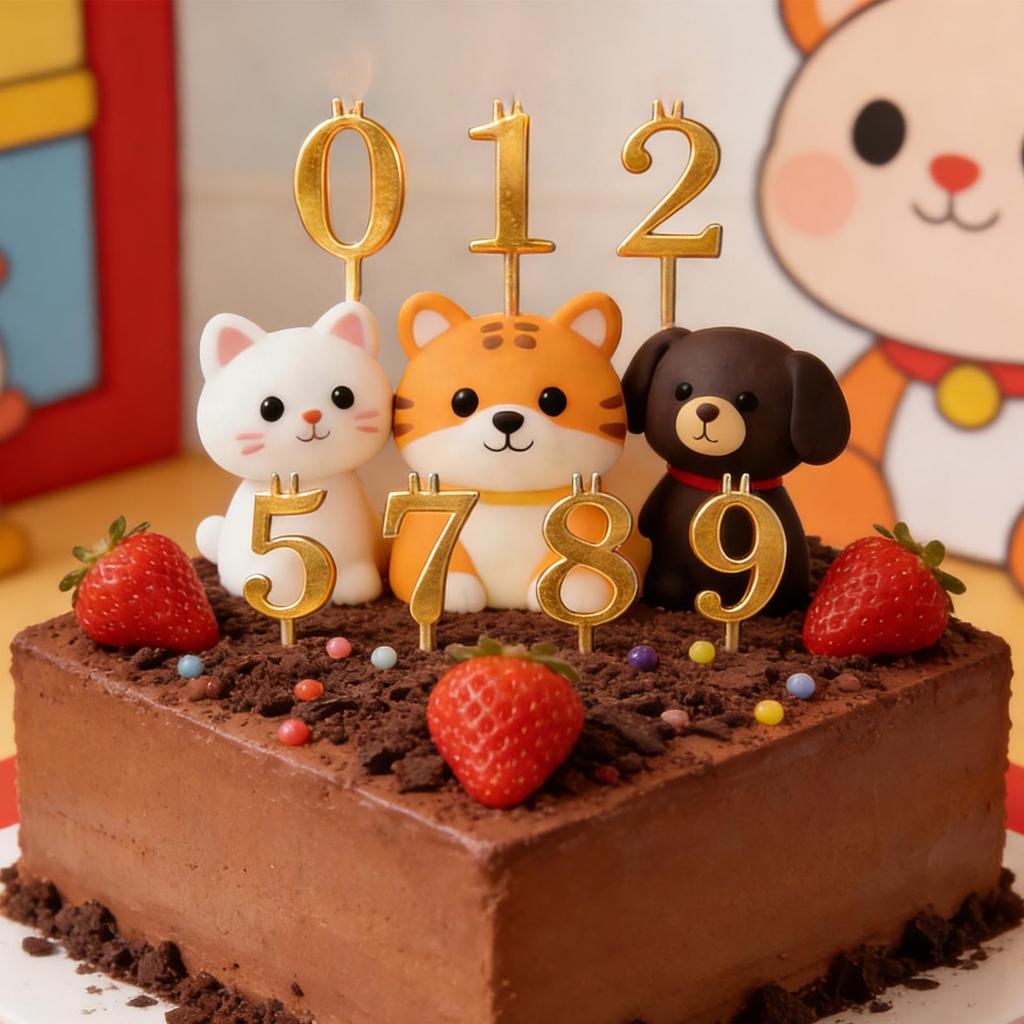 Number Candles Holder Set Reusable Topper Decorations 10 Pieces Metal Number Cake Toppers for Family Students Adults Men Women