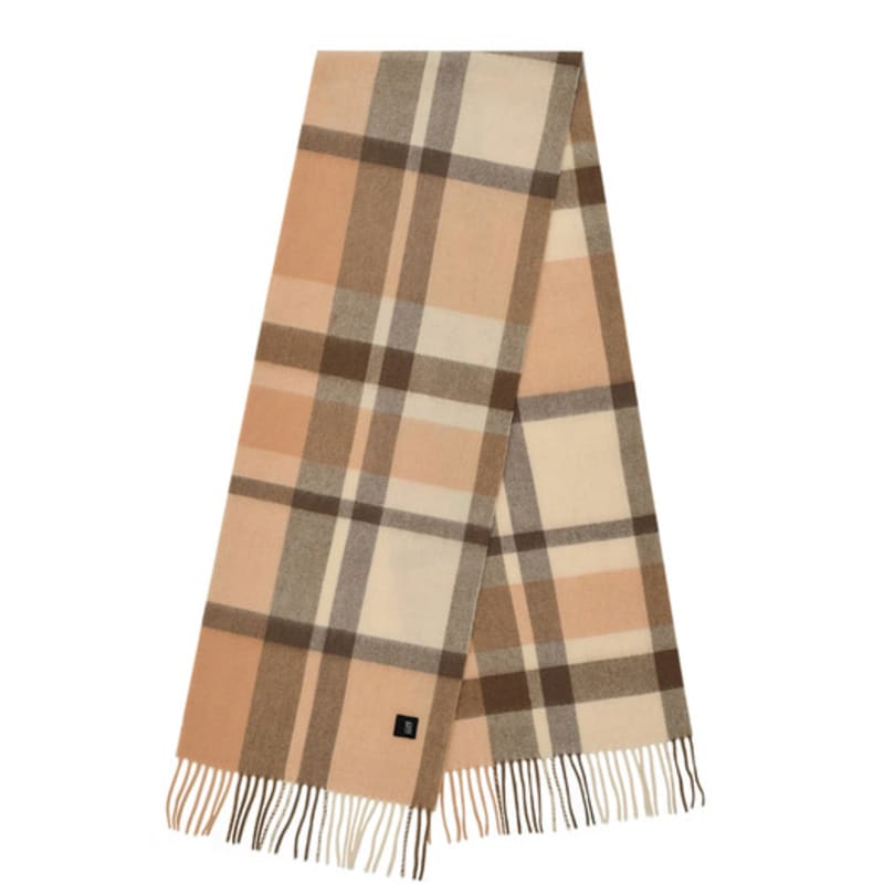 Velsey Wool 100% Check Muffler [London Beige]