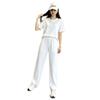 Summer clothing large size sportswear foreign style new women's pure cotton short-sleeved loose top thin straight pants two-piece set