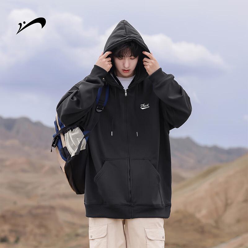 

Guiren Niao Men s Open Front Hooded Sweatshirt Jacket XL