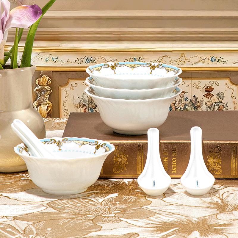 GLASSLOCK Rococo 8-Piece Heat-Resistant Glass Tableware Set