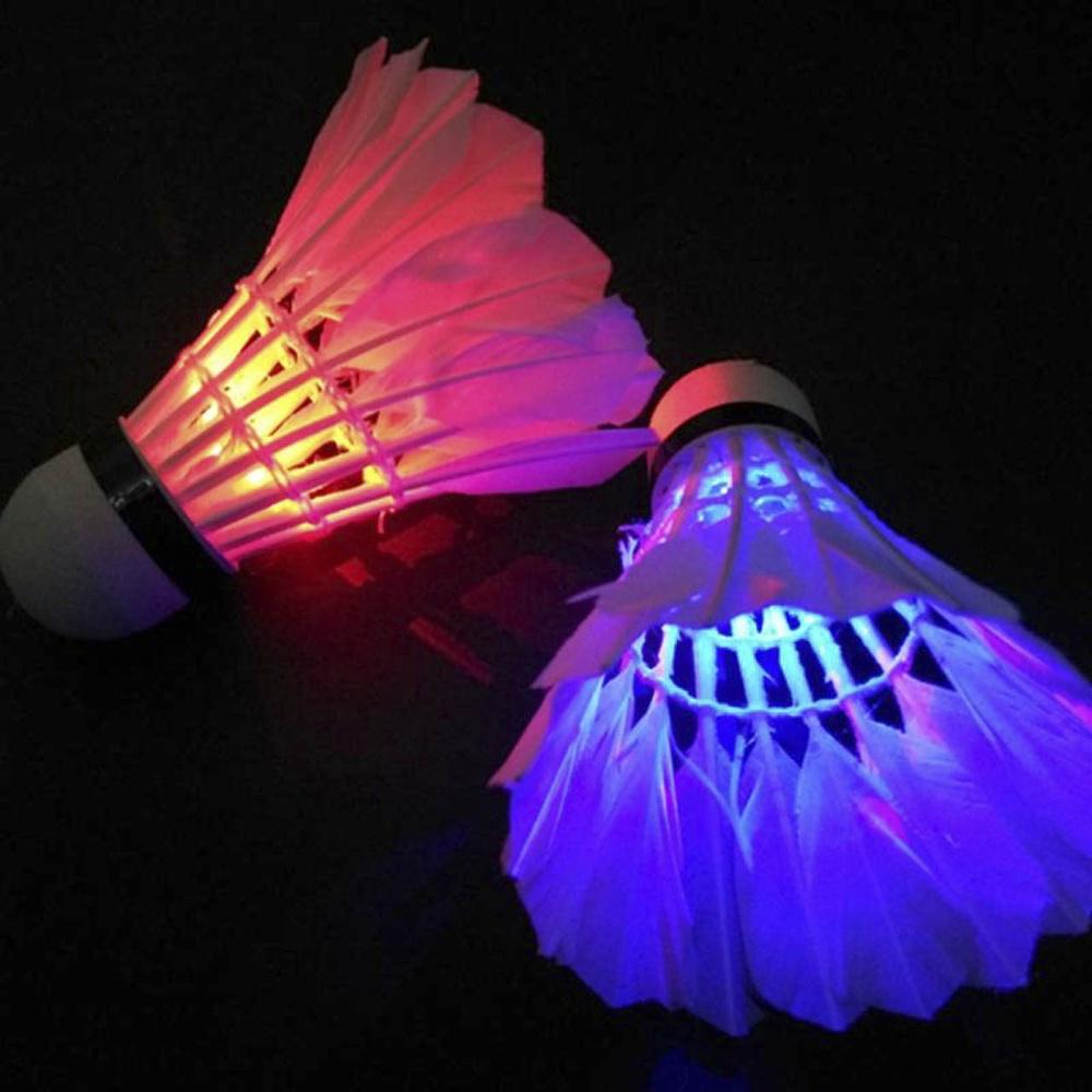 Buy LED Night Colorful Lighting Outdoor Sport Feather Birdies Shuttlecock Badminton at