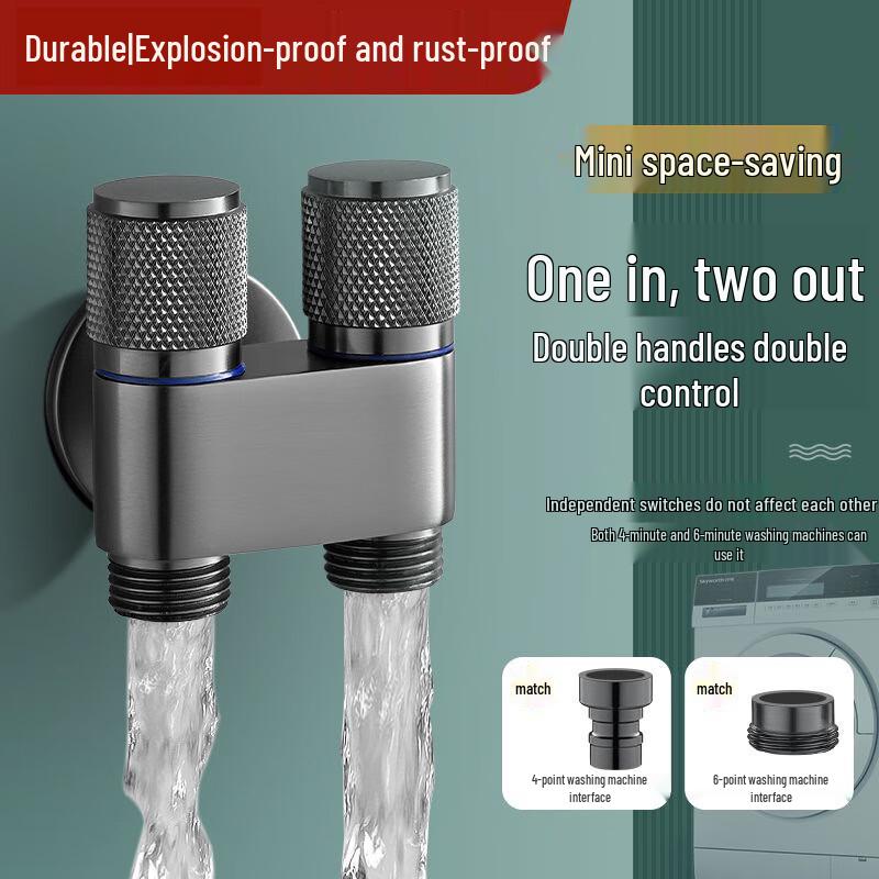 HuiJia Quick-Connect Washing Machine Faucet with Stop Valve