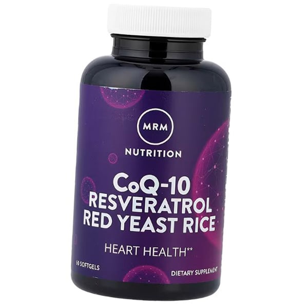 Coenzima, resveratrolo, riso rosso fermentato, CoQ-10 Resveratrol Riso Rosso Fermentato, MRM 60 capsule (70122008)
