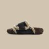 New Style of Warm Fleece Lazy One-shoulder Shoes for Women with Thick Soles Worn Over Them