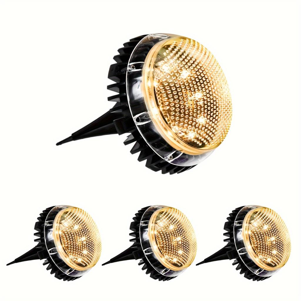 4pcs Solar Ground  Lights Outdoor, 8LED Solar Floor Lights Outdoor, Solar Garden Lights Solar Path Lights for Lawn Pathway Patio, Colorful/Warm White