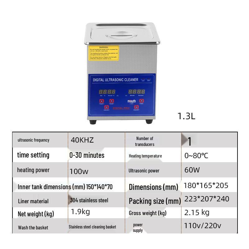 Compact Ultrasonic Cleaner for Industrial Parts & Dental Labs