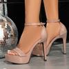 Fashion Eilyken Sexy Stiletto High Heels Open Toe Women Sandals Fashion Platform Buckle Strap Stripper Prom Summer Shoes