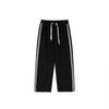 Unisex Winter Warm Fleece-Lined Straight Leg Stripe Pants Streetwear Casual Trousers Teens