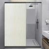 Magnetic No-Drill Waterproof Folding Shower Curtain Set for Bathroom Wet/Dry Separation