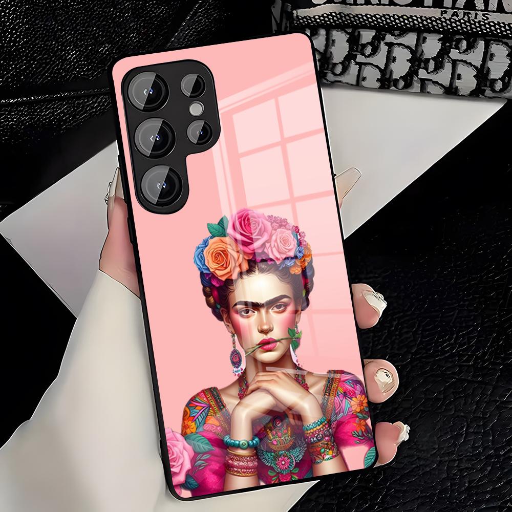 A-Art Frida Kahlo Phone Case For Samsung S26 S25 Plus S20 S20 Plus S22 Ultra S23 FE S21 Plus S21 Ultra Glass Cover Samsung S24 Ultra