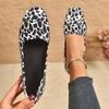 Fashion Square Toe Loafers Women's Flats Comfortable Slip-on Casual Walking Shoes Ladies New Leopard Print Flat Shoes for Women