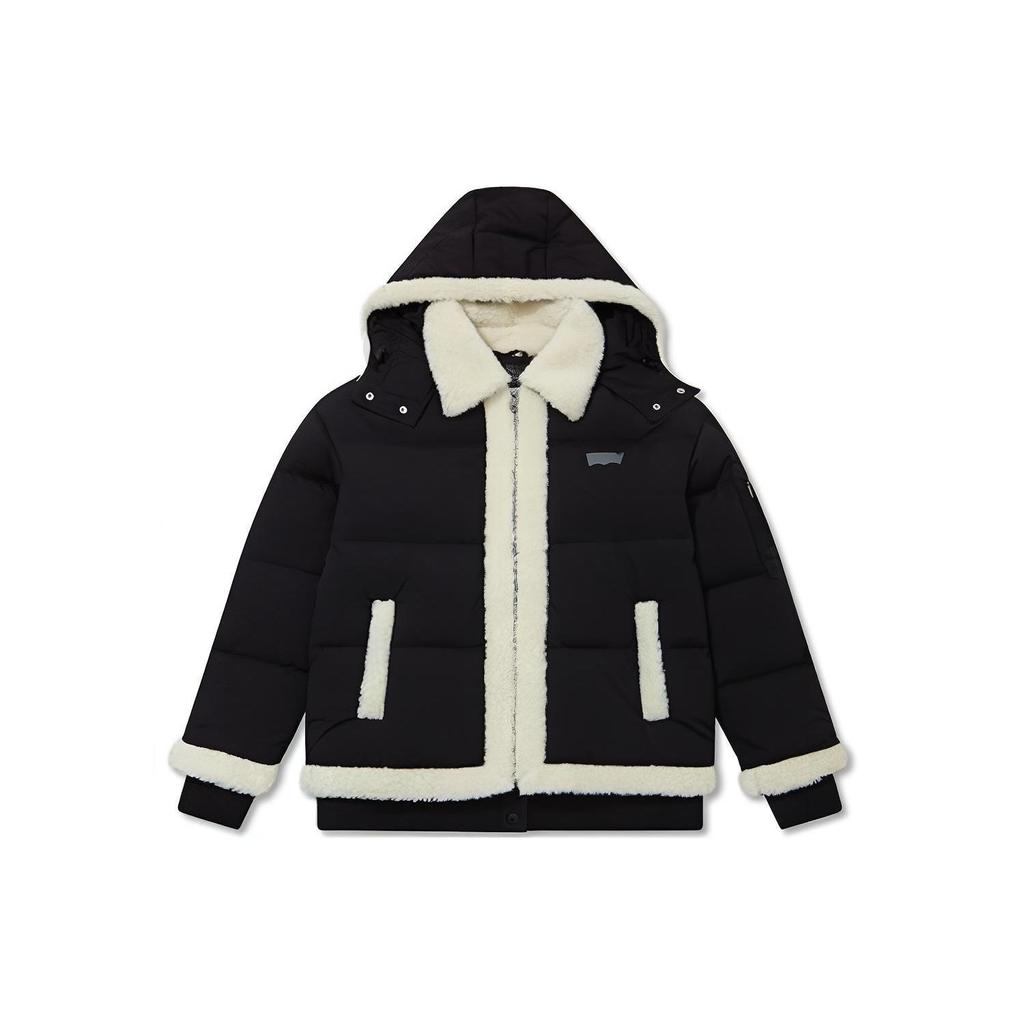 Jachetă de puf cu mâneci lungi și glugă detașabilă Levis FW22, îmbrăcăminte de exterior pentru femei, negru A5174-0001