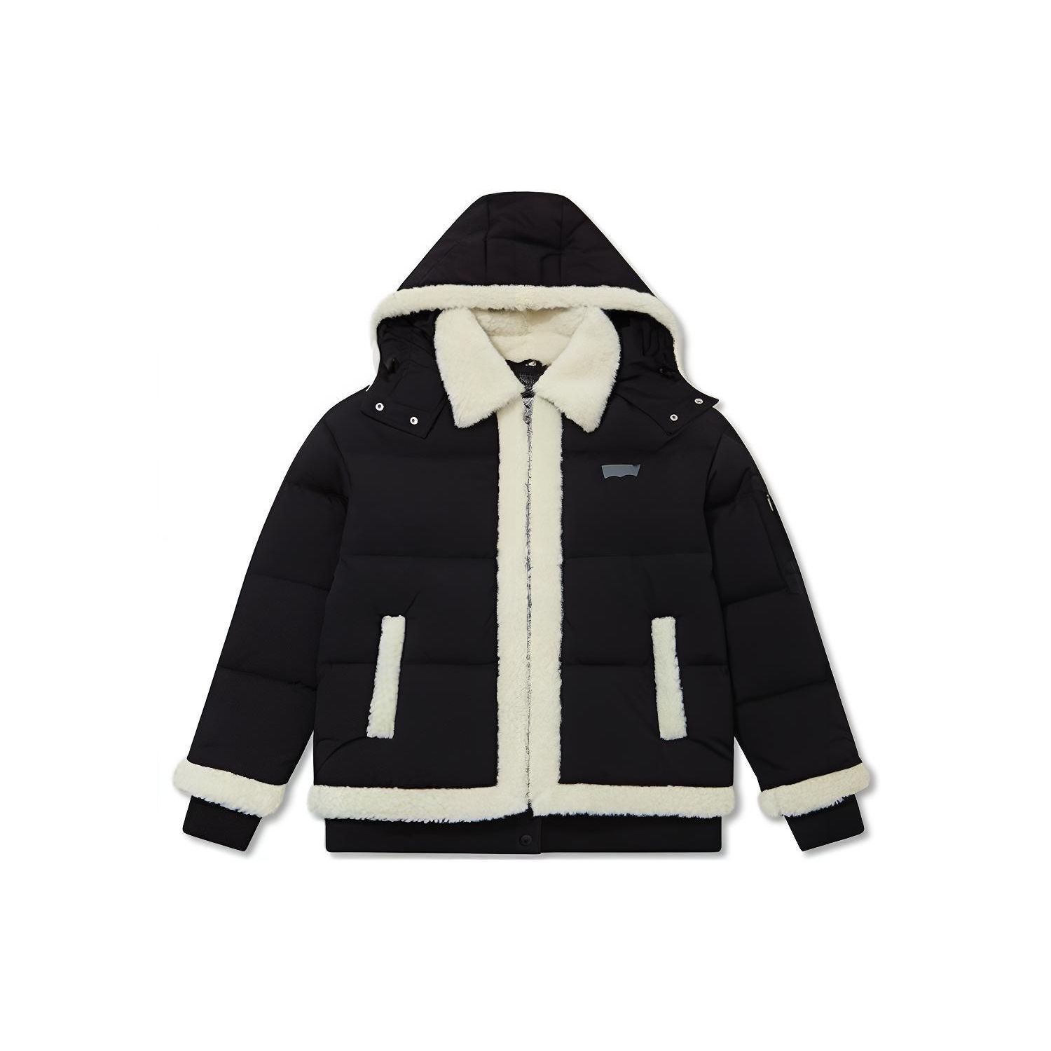 

Женская куртка пуховик Levis FW22 со съемным капюшоном, с длинным рукавом, верхняя одежда, черная A5174-0001 XS